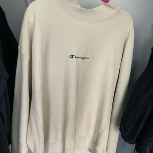 Champion Mock Neck Beige Sweatshirt (2x)